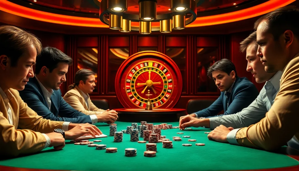 i1dompet's thrilling poker game captures intense player focus and exquisite casino ambiance.
