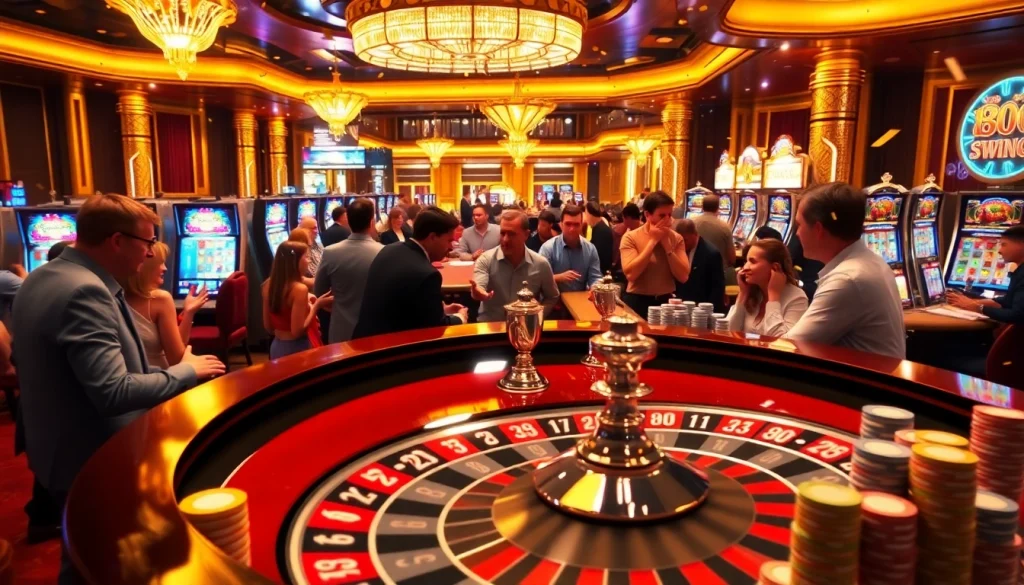 Players enjoy an exciting roulette game at 32win casino, showcasing vibrant chips, tables, and the thrill of winning.